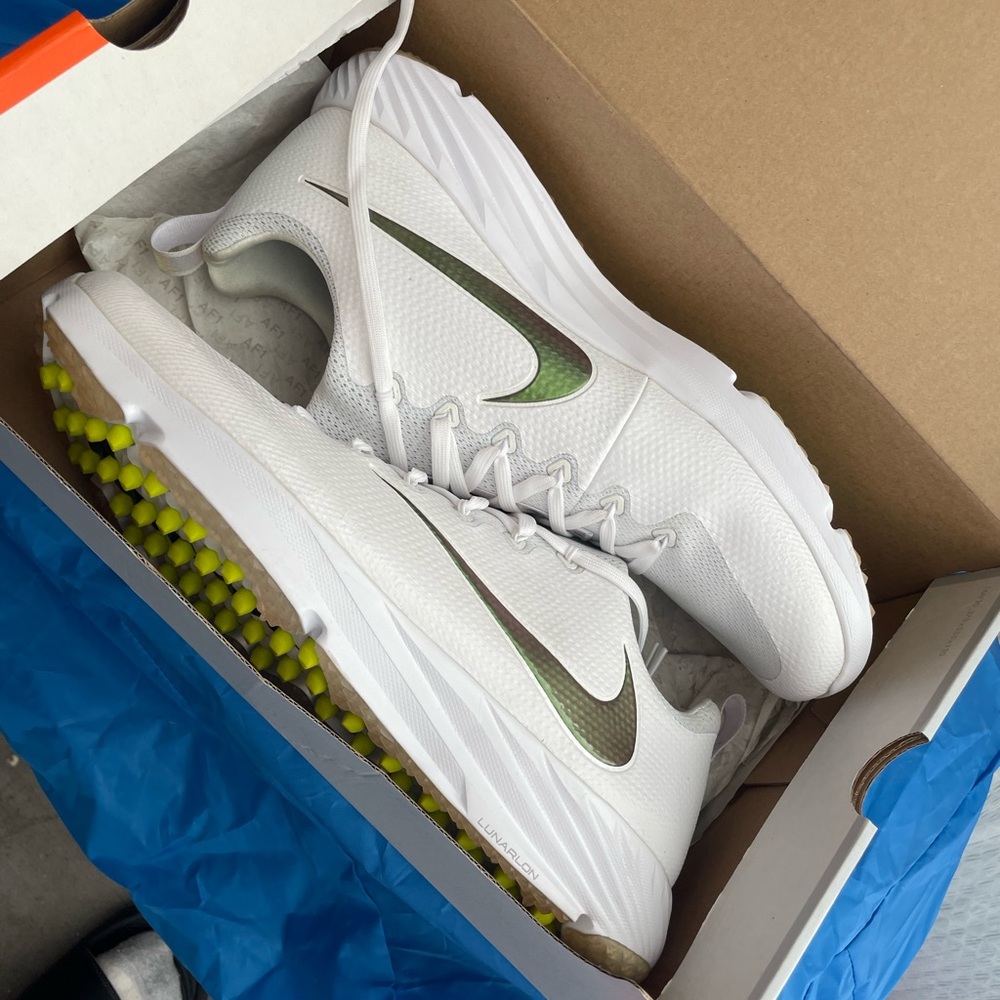 Nike Vapor Untouchable Speed ,White and Green Athletic Shoes ,Mens Size 15
